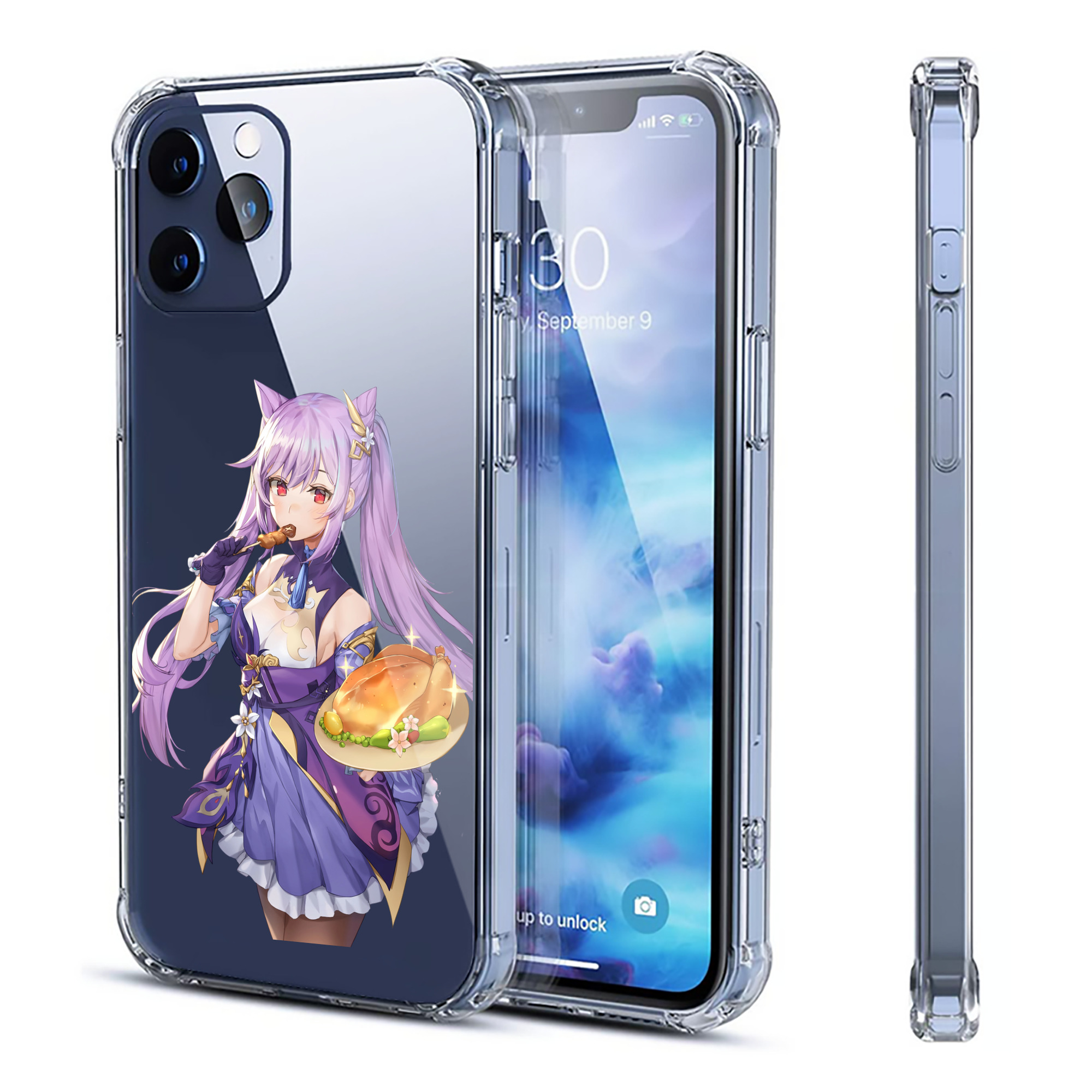 げんし神 刻晴 こくせい genshin Kokusei 【iPhone 12シリーズ対応】透明スマホケース（クリアソフトケース）